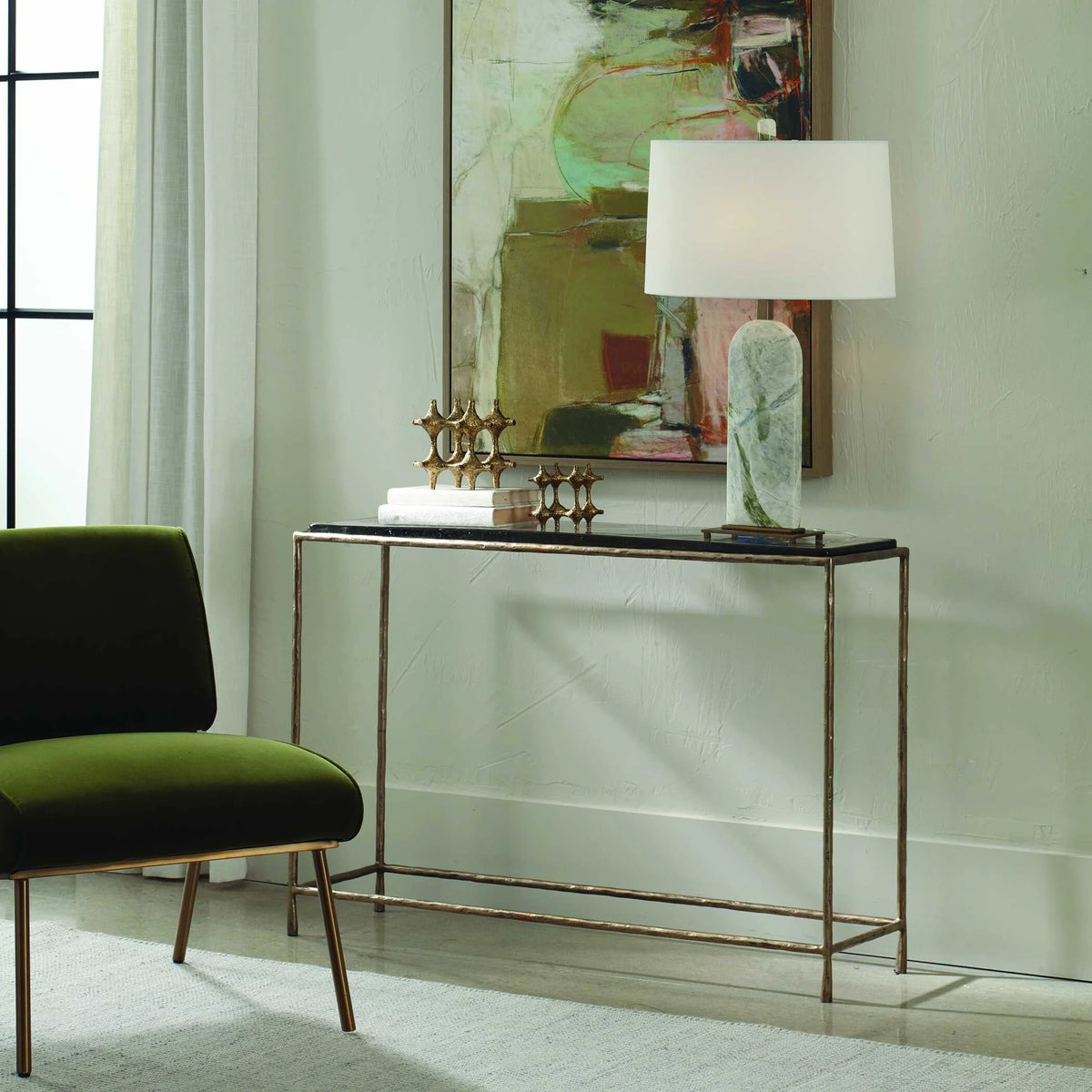 Minimalist Brass Console Table