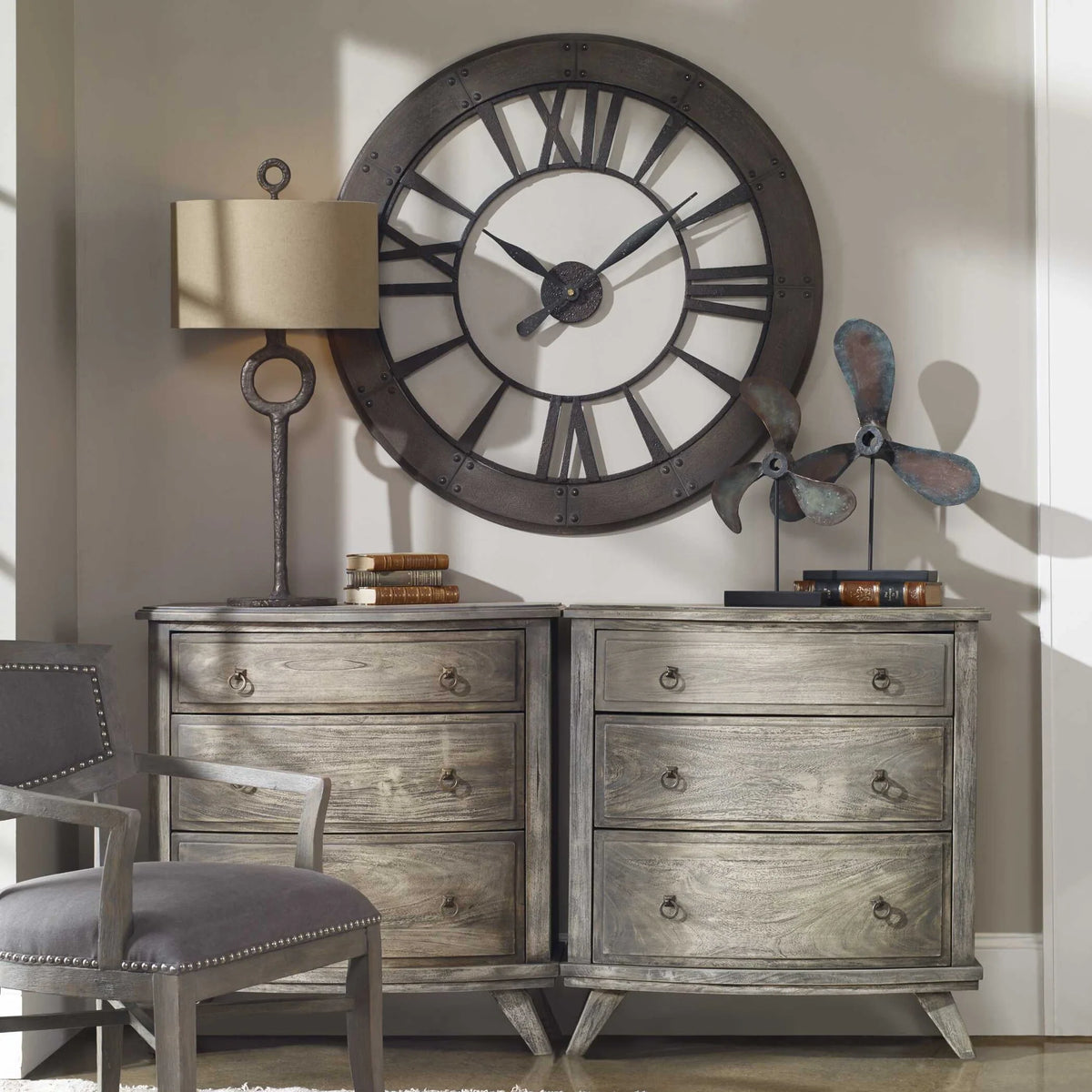Rustic Bronze Wall Clock