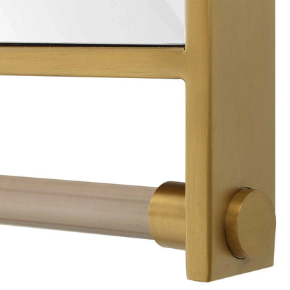 Antique Brass Industrial Mirror