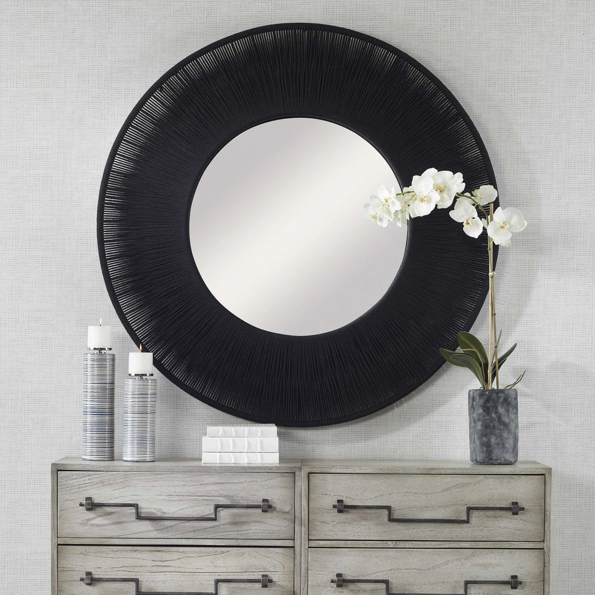 Rope-Wrapped Round Mirror