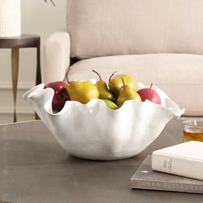 Ruffled Ceramic Bowl