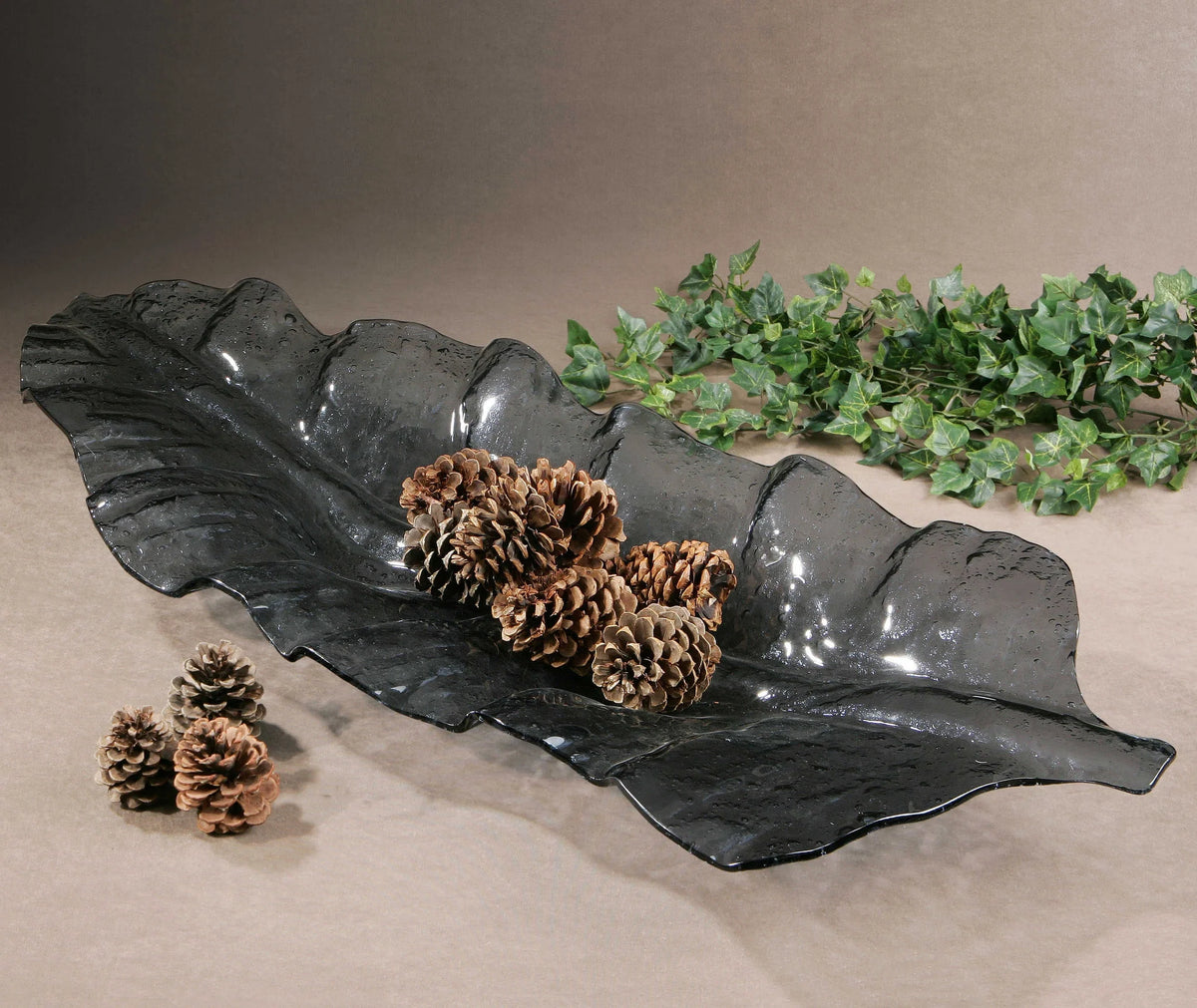 Curved Smoked Glass Tray