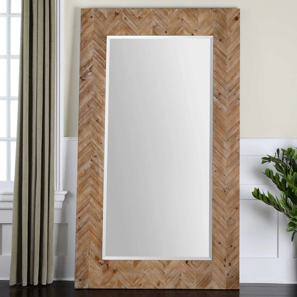 Oversized Wooden Mirror