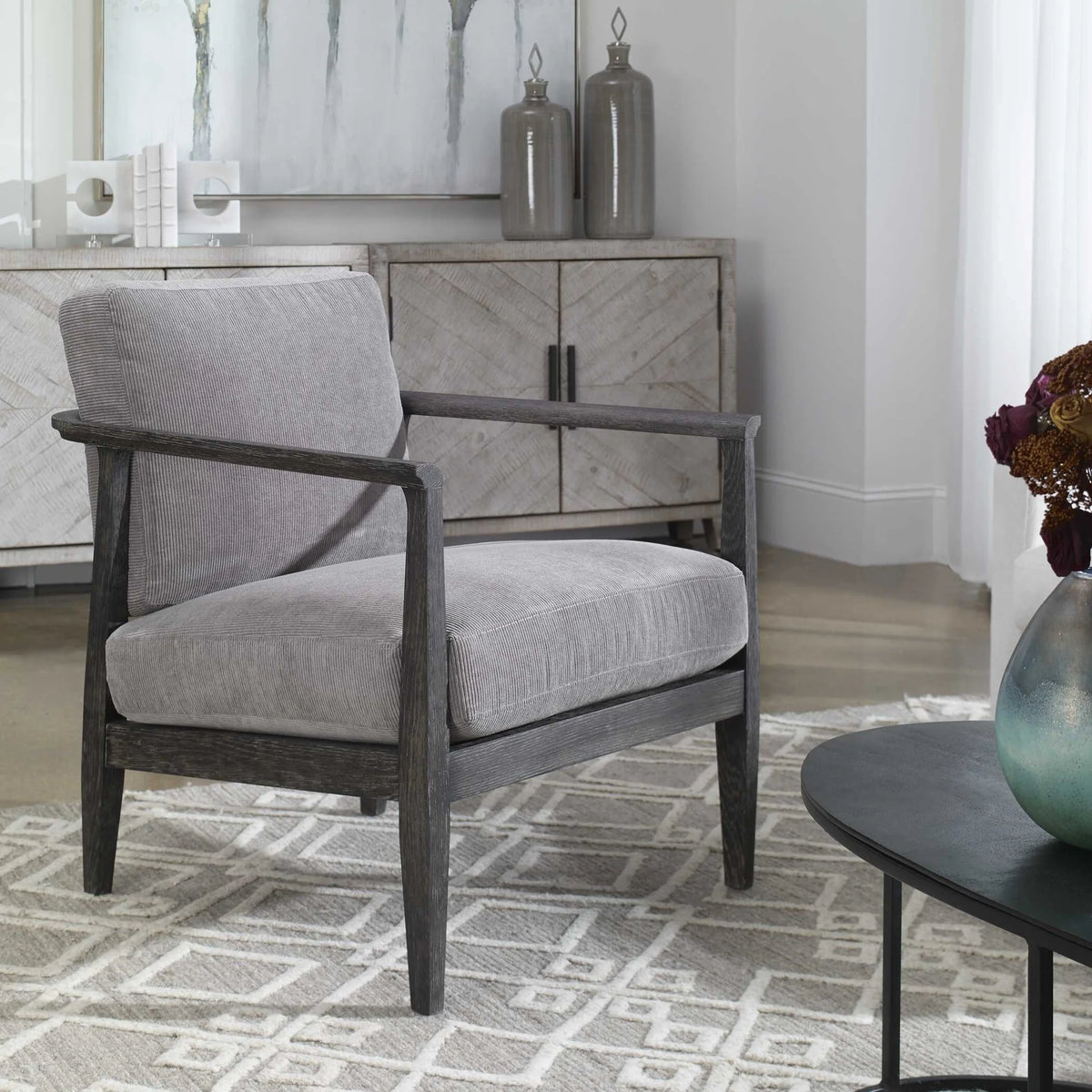 Modern Gray Accent Chair