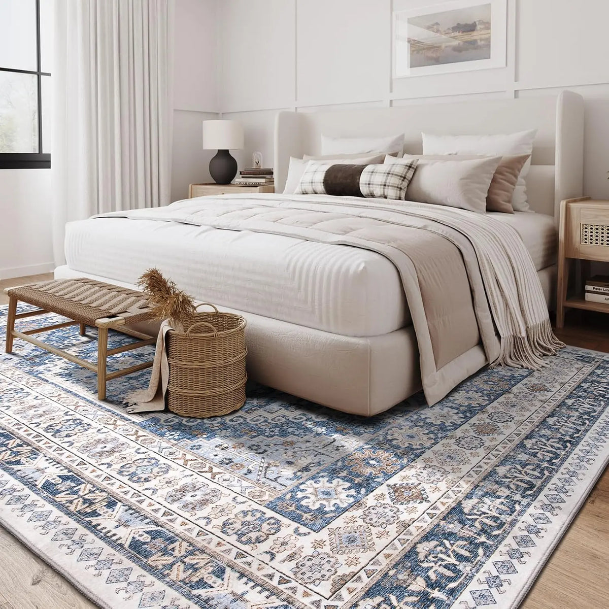 Art&Tuft Vintage Anti-Dust Area Rug - Large, Non-Slip, Machine Washable, and Stain-Resistant for Indoor Living