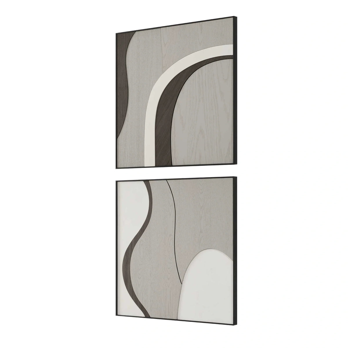 Modern Wood Wall Art Set/2