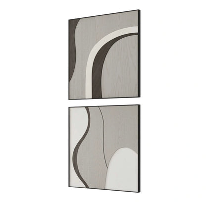Modern Wood Wall Art Set/2
