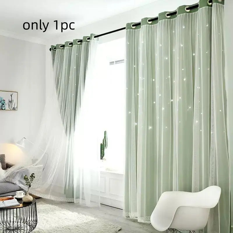 Double Layer Blackout Curtains | Thermal Insulated, Pink | Wide Size Range, Set of 2