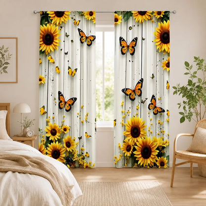 2Pc Sunflower Curtains