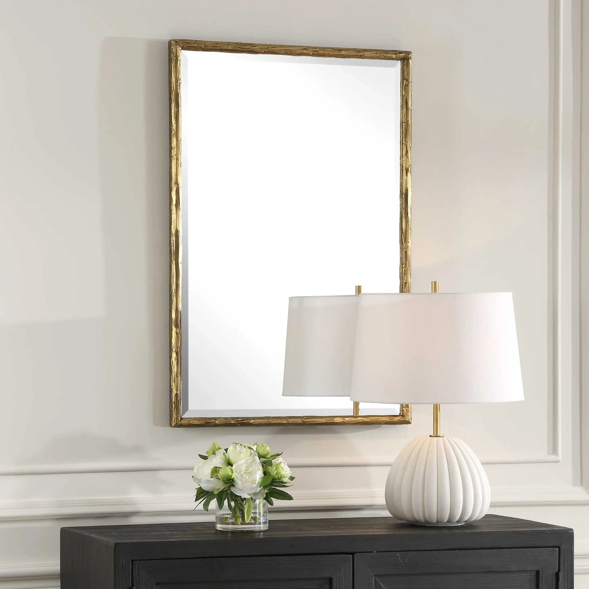 Aged Gold Round Mirror