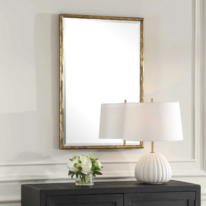 Aged Gold Round Mirror