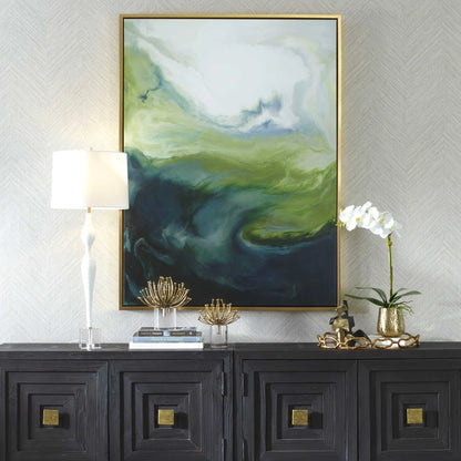 Green Gradient Abstract Canvas