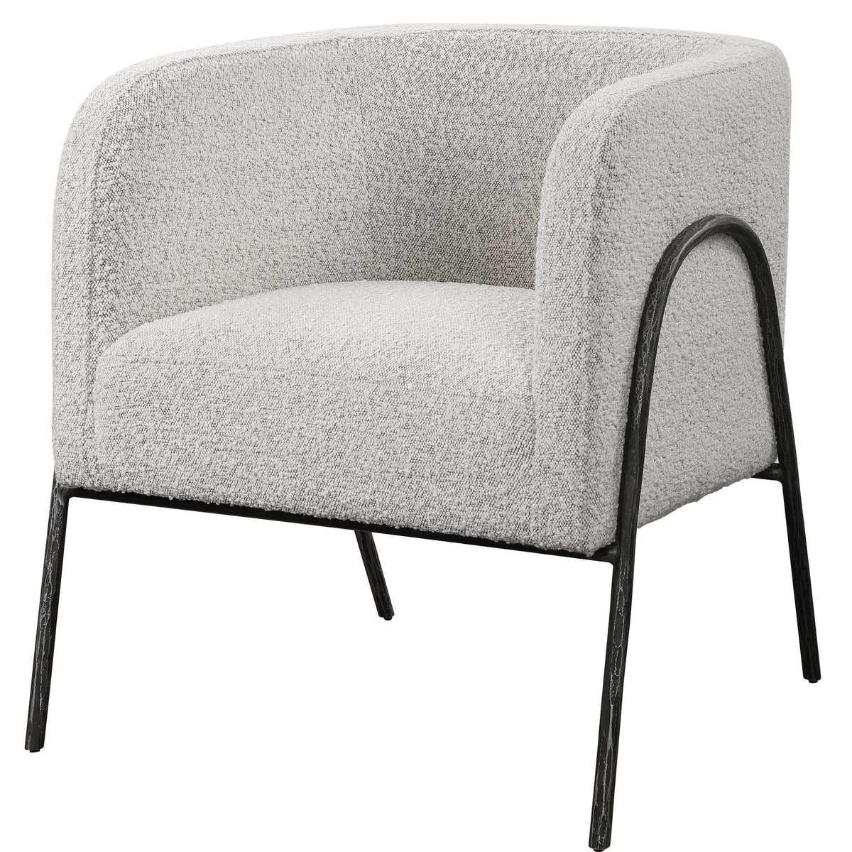 Boucle Barrel Accent Chair