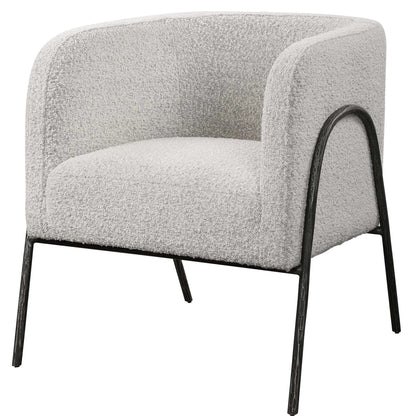 Boucle Barrel Accent Chair