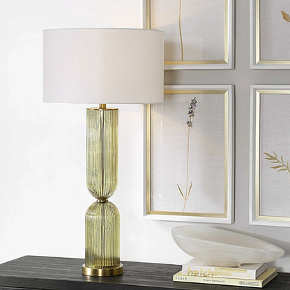 Olive Glass Table Lamp