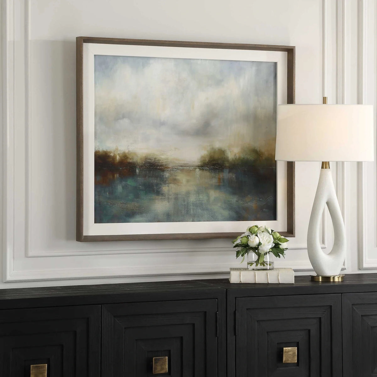 Framed Abstract Lake Print