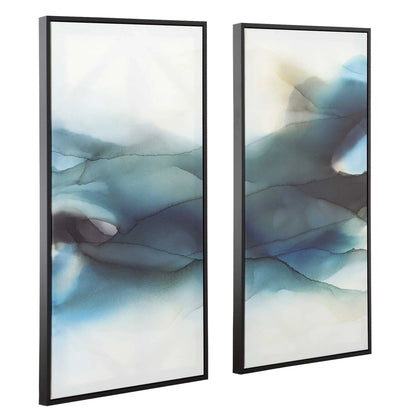 Modern Watercolor Canvas Art, Set of 2