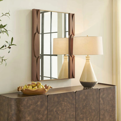 Mid-Century Wood Mirror