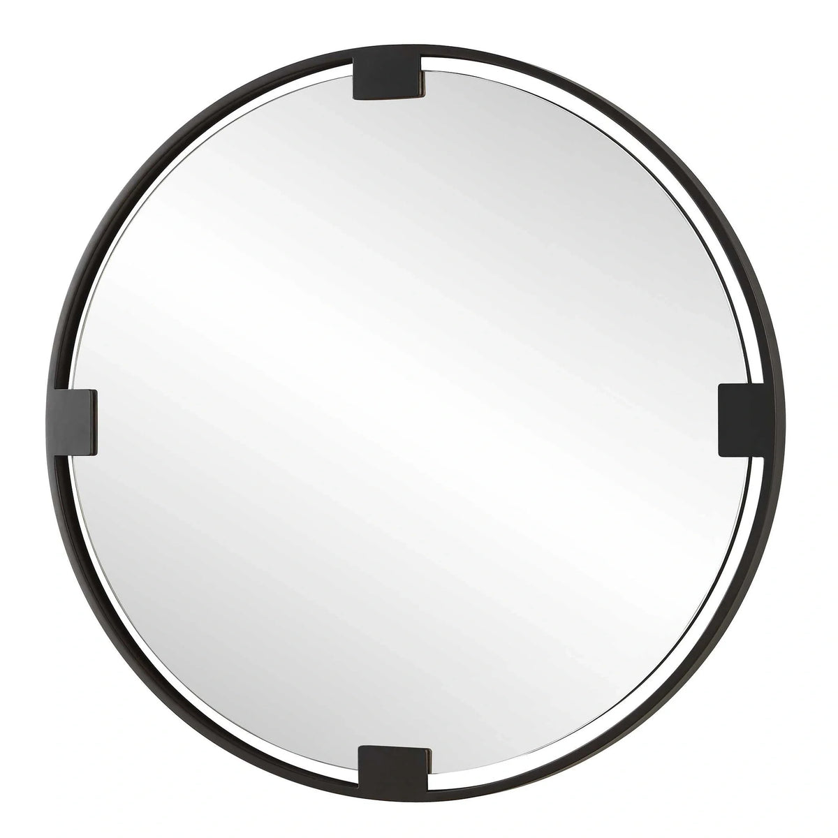 Black Round Mirror