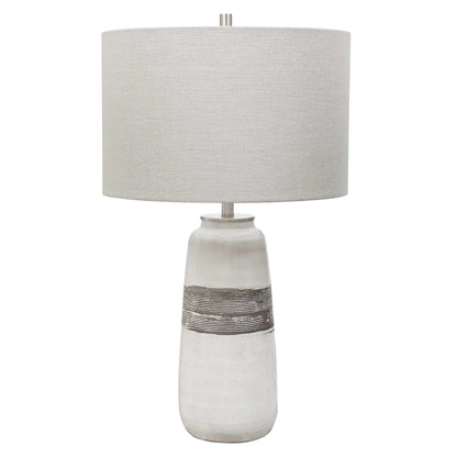 White Crackle Table Lamp