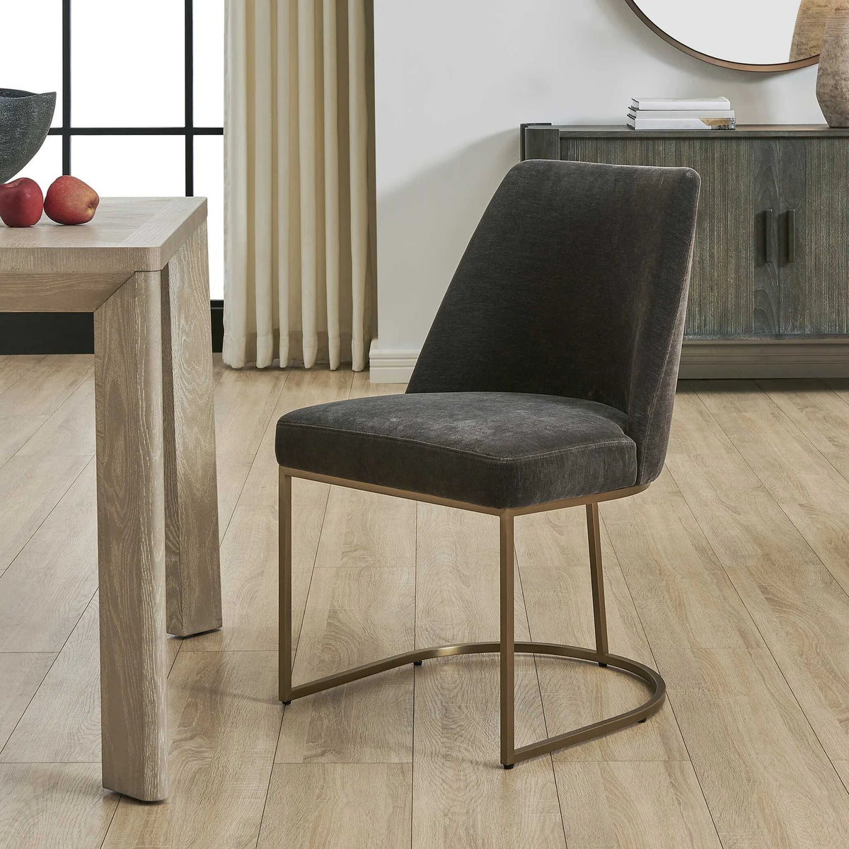 Curved Steel Dining Chair