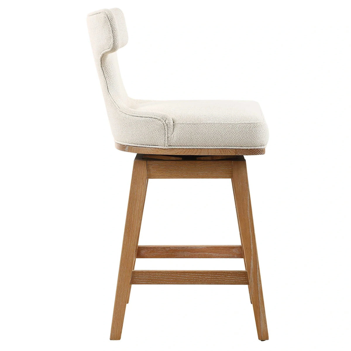 Off-White Fabric Counter Stool