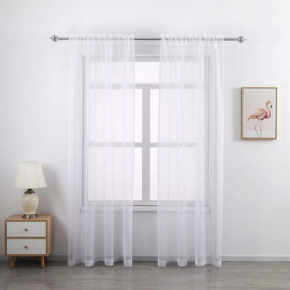 Sheer Curtains for Soft Light Filtering - 2 Rod Pocket Panels in Natural Style for Any Room