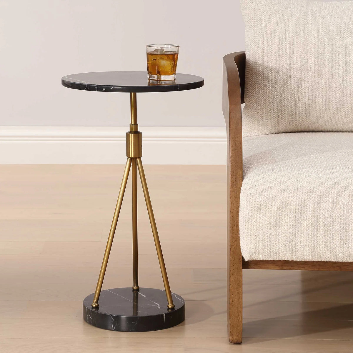 Black Marble Accent Table