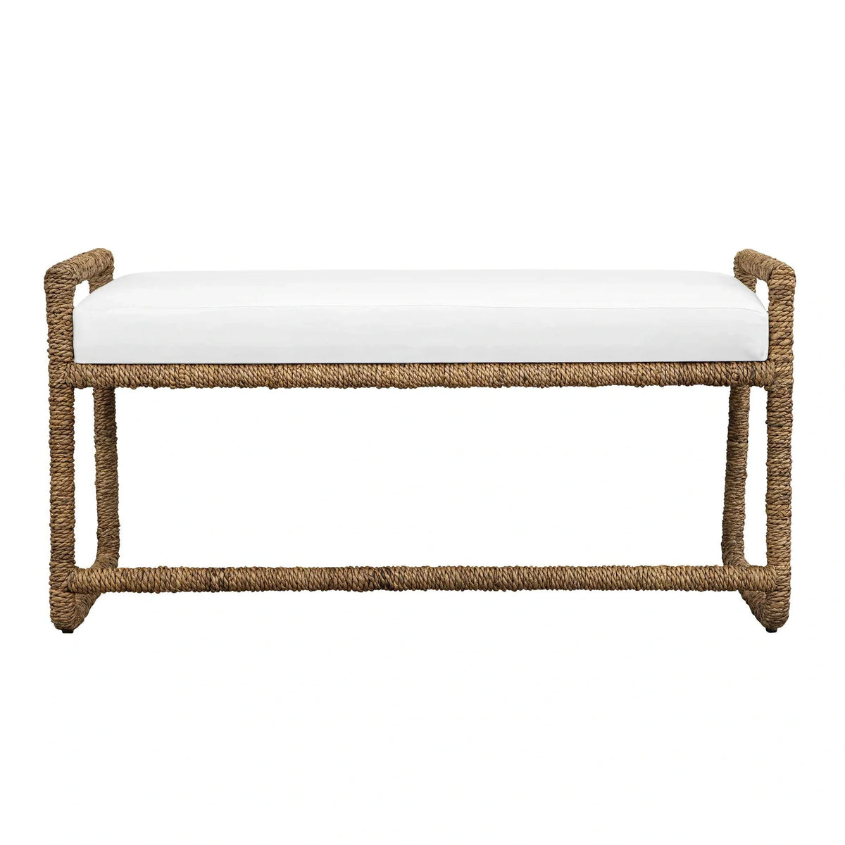 White Fabric Bench