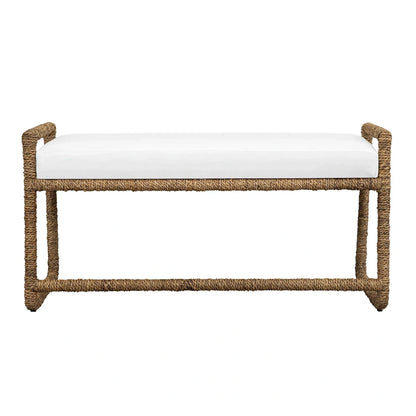 White Fabric Bench