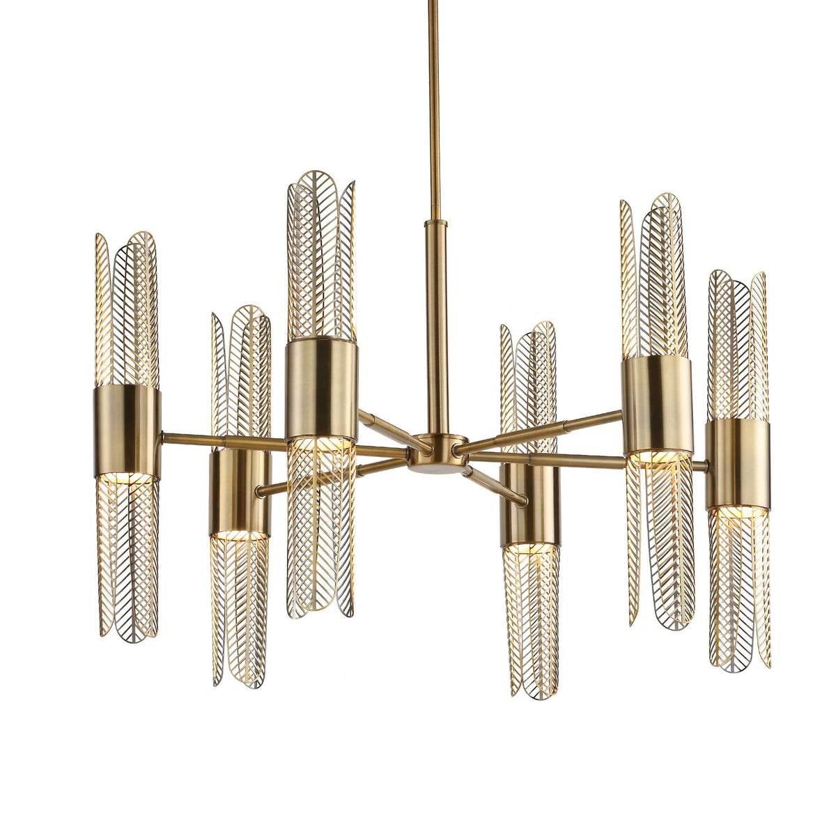12 Light Brass Chandelier