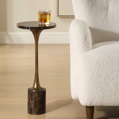 Dark Marble Drink Table