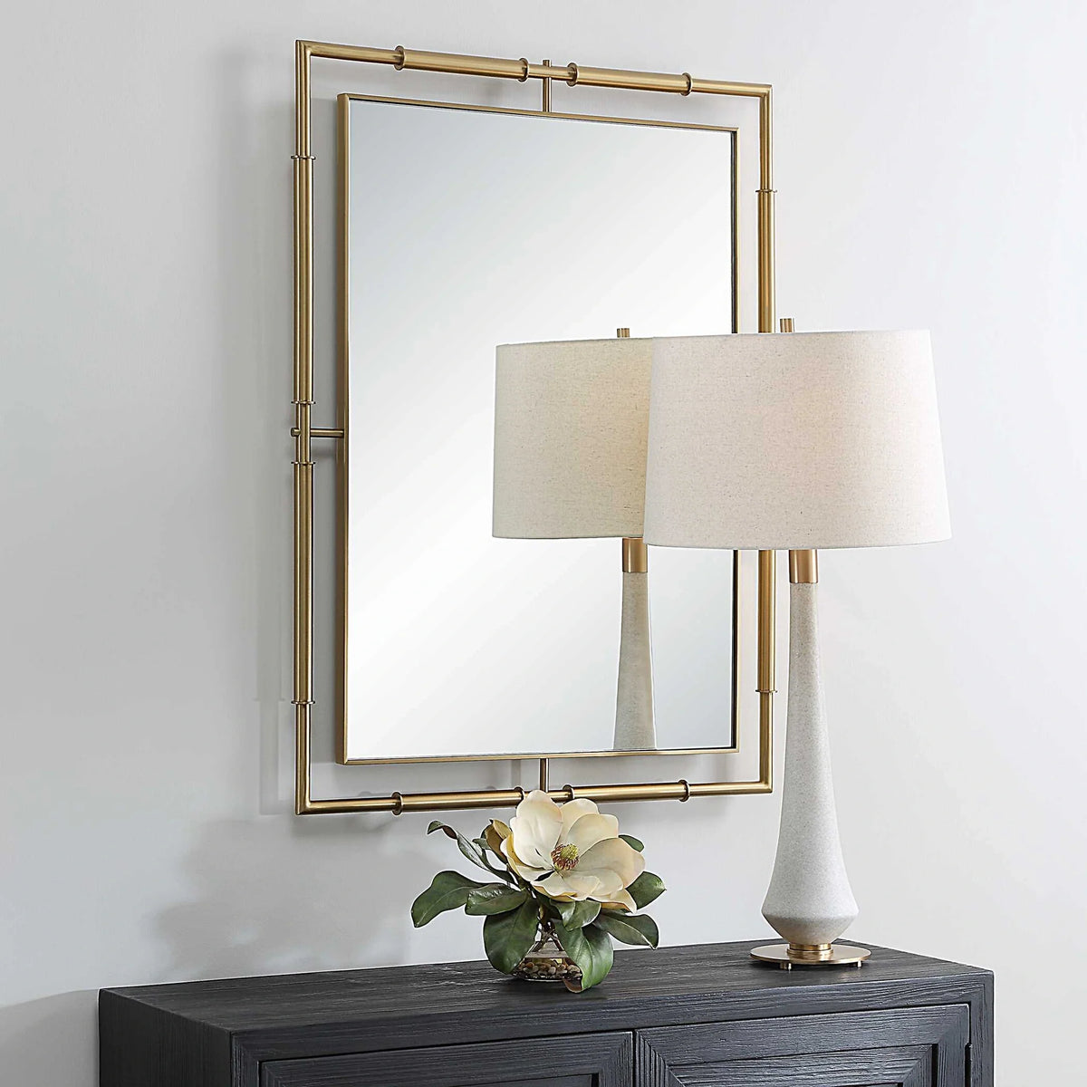 Rectangle Brass Mirror