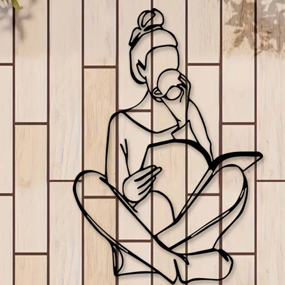 Reading Girl & Book Metal Wall Art - 2 Piece Set for Home Decor, Perfect for Living Room, Bedroom, or Office