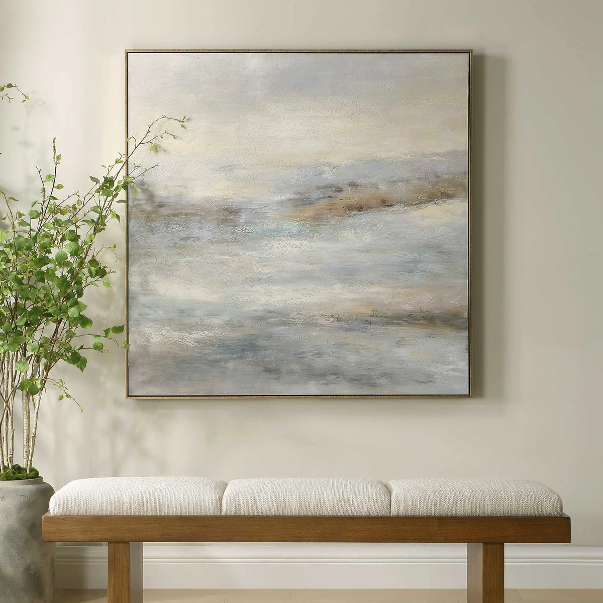 Neutral Tone Hand-Painted Canvas Art