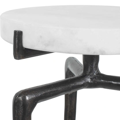 White Marble Slab Drink Table