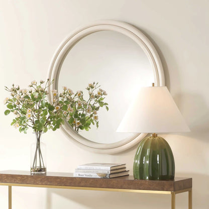 Warm White Round Mirror