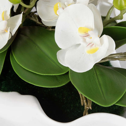 Faux Orchid Centerpiece with Bowl