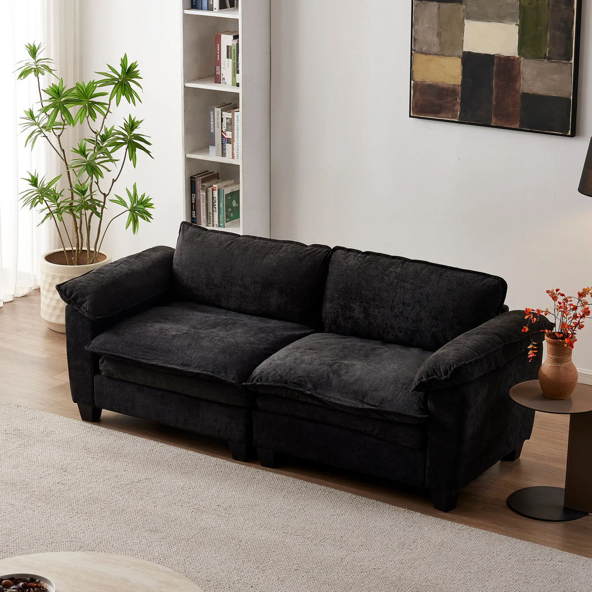 [Bellemave] Modular Sectional Loveseat Sofa, 2-Seat Chenille Couch with Washable Zipper Cushion Covers for Living Room