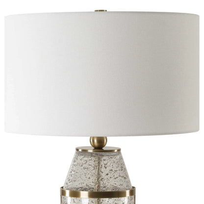 Seeded Glass Hourglass Table Lamp