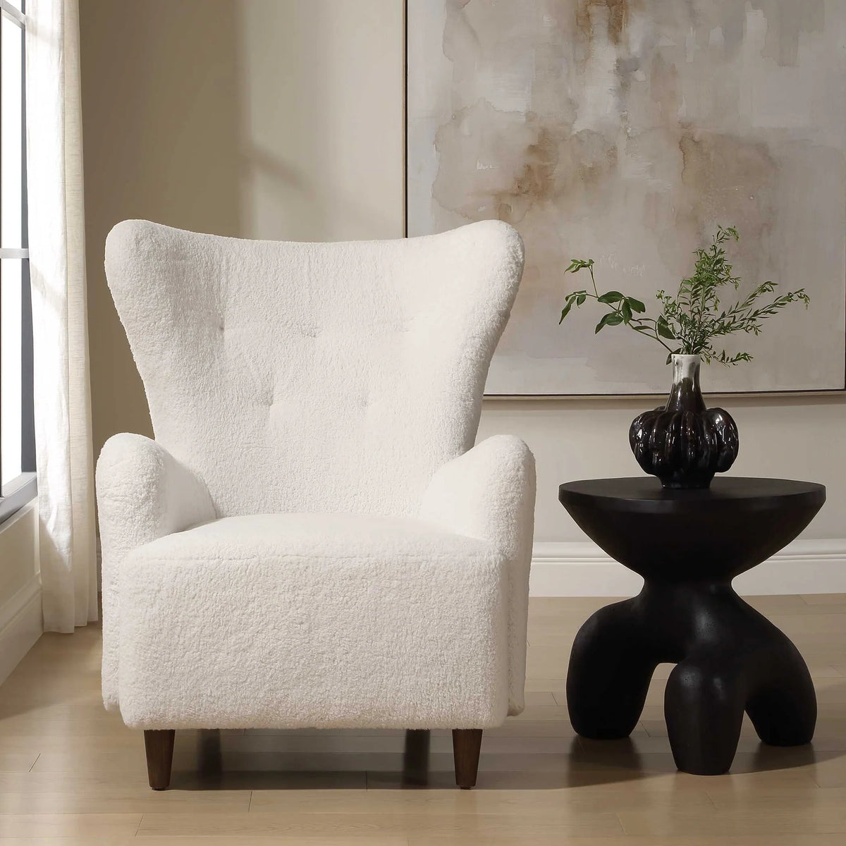 White Wingback Armchair