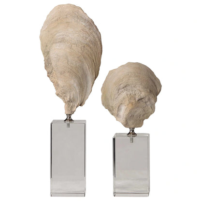 Oyster Shell Sculptures, Set of 2
