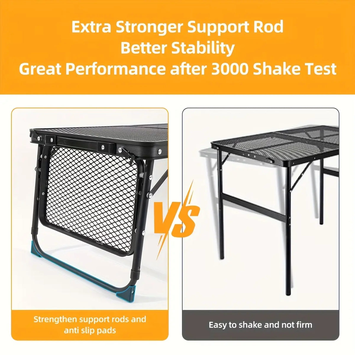 Miaoli Folding Mesh Table | Height-Adjustable, Single or Dual-Wing | Two Sizes