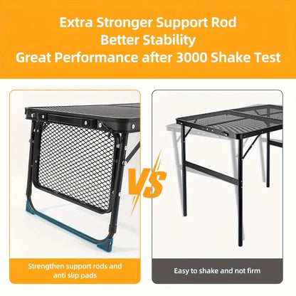 Miaoli Folding Mesh Table | Height-Adjustable, Single or Dual-Wing | Two Sizes