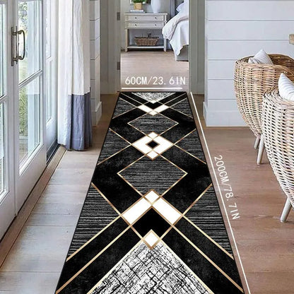 Geometric Pattern Kitchen Mat, Non-Slip Soft Decorative Carpet, Creative Kitchen Carpet, Villa Corridor Long Carpet