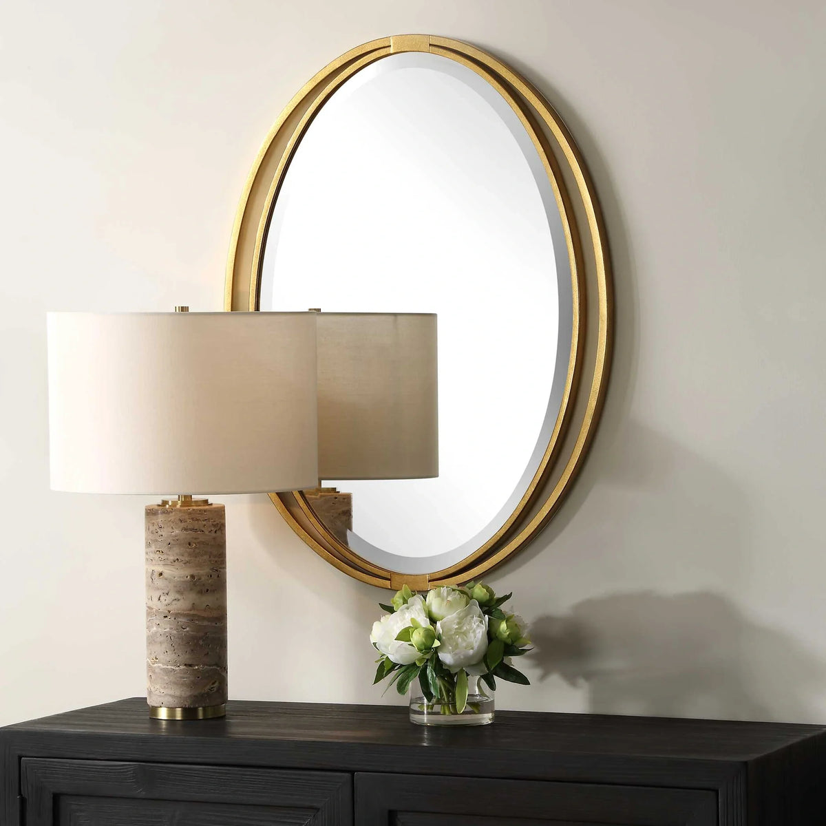 Oval Gold Mirror