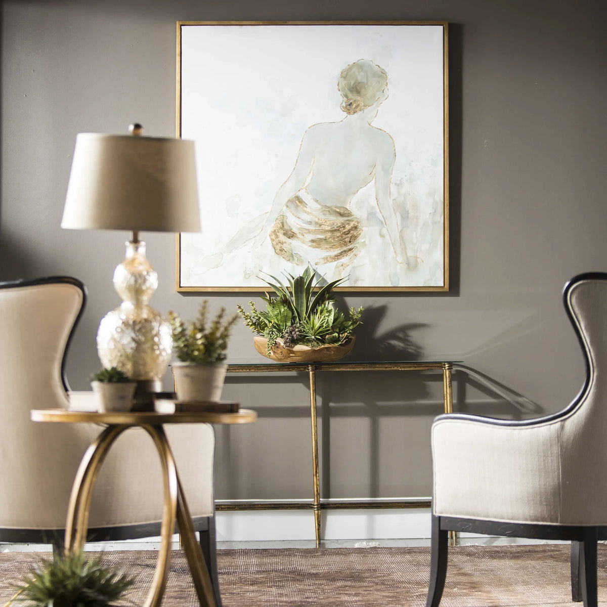 Gold Leaf Feminine Art