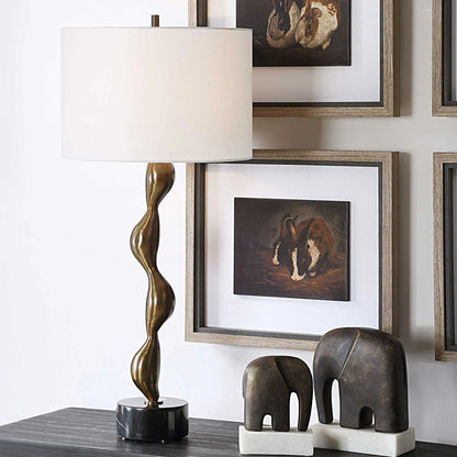 Sculptural Bronze Table Lamp