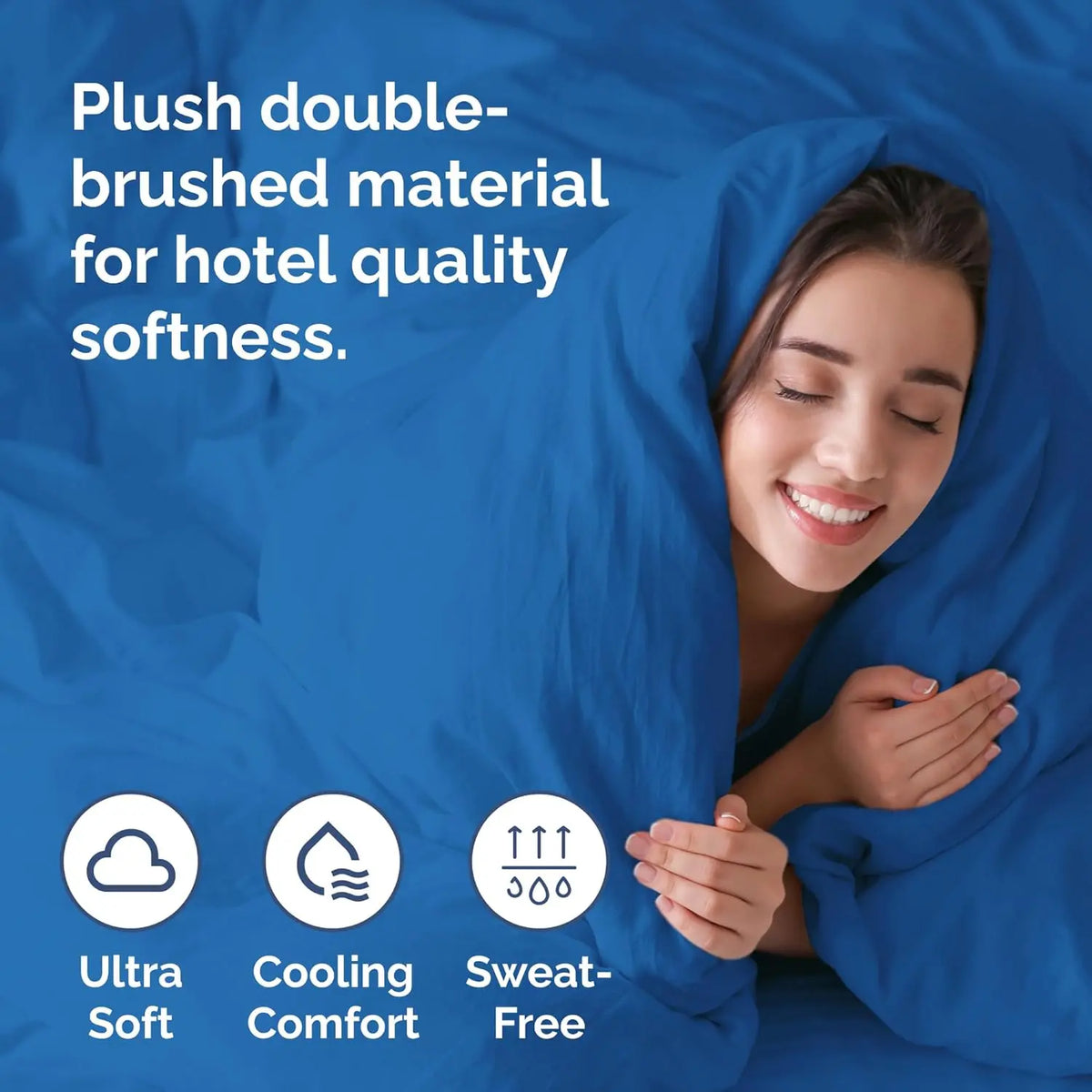 Double-Brushed Duvet Cover Set | Hidden Zipper & Corner Ties, Pillow Shams Included | 18 Colours, Twin to King