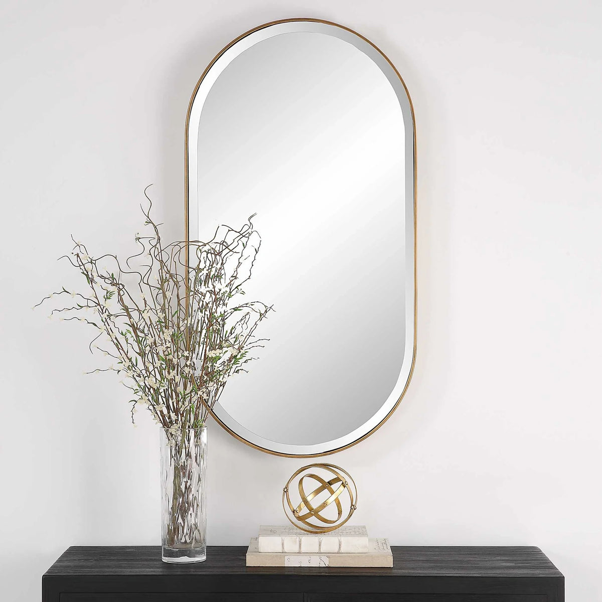 Oval Gold Mirror